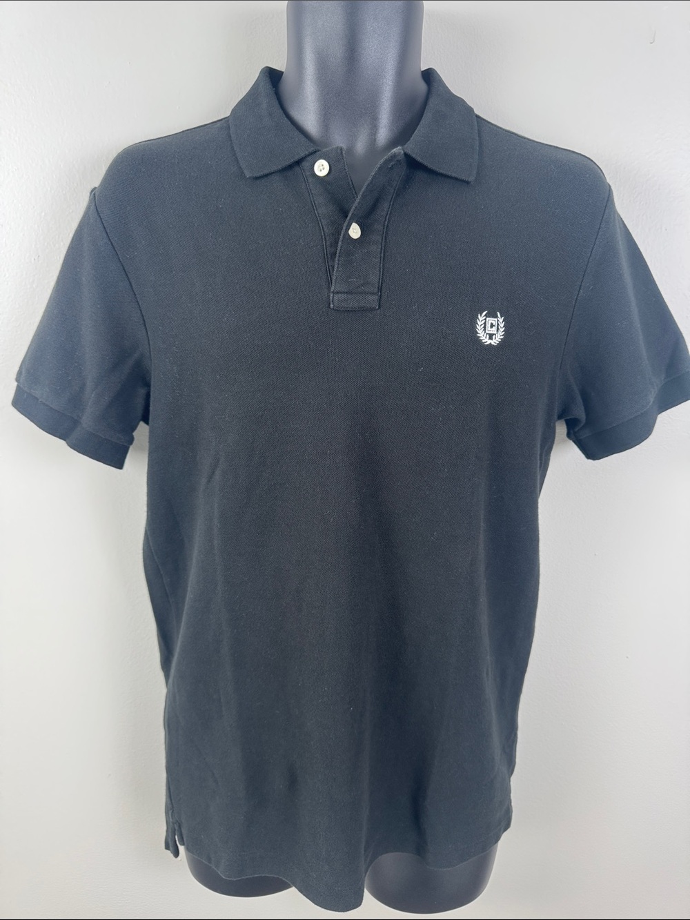 ✨3/$25✨ Chaps Men's Black Polo Shirt with Crest - Classic Short Sleeve - S